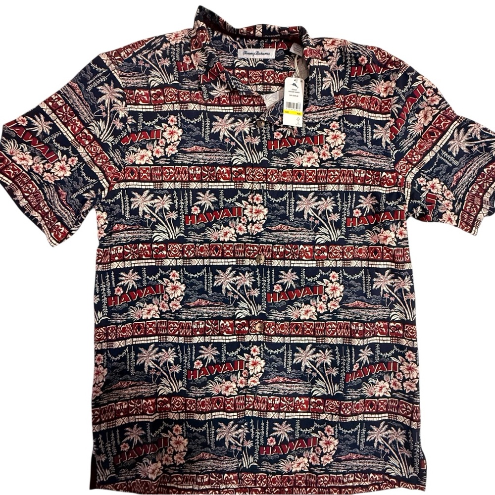 Tommy Bahama 100% Silk Hawaiian Shirt Men’s Medium NWT Tropical Print